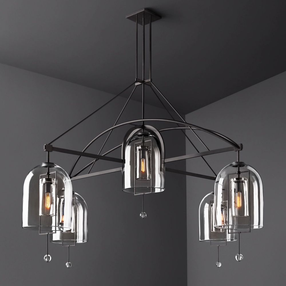 Fulcrum Blown Glass Round Chandelier 61"