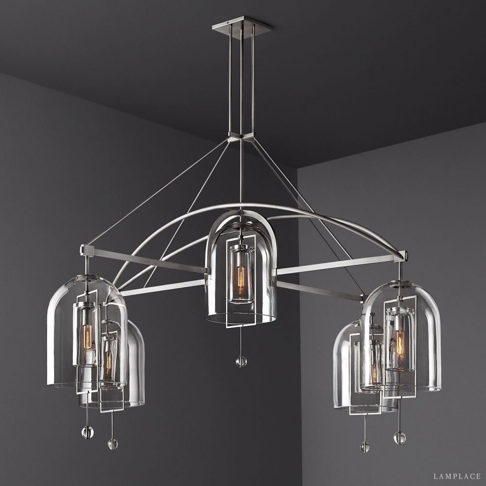 Fulcrum Blown Glass Round Chandelier 60"