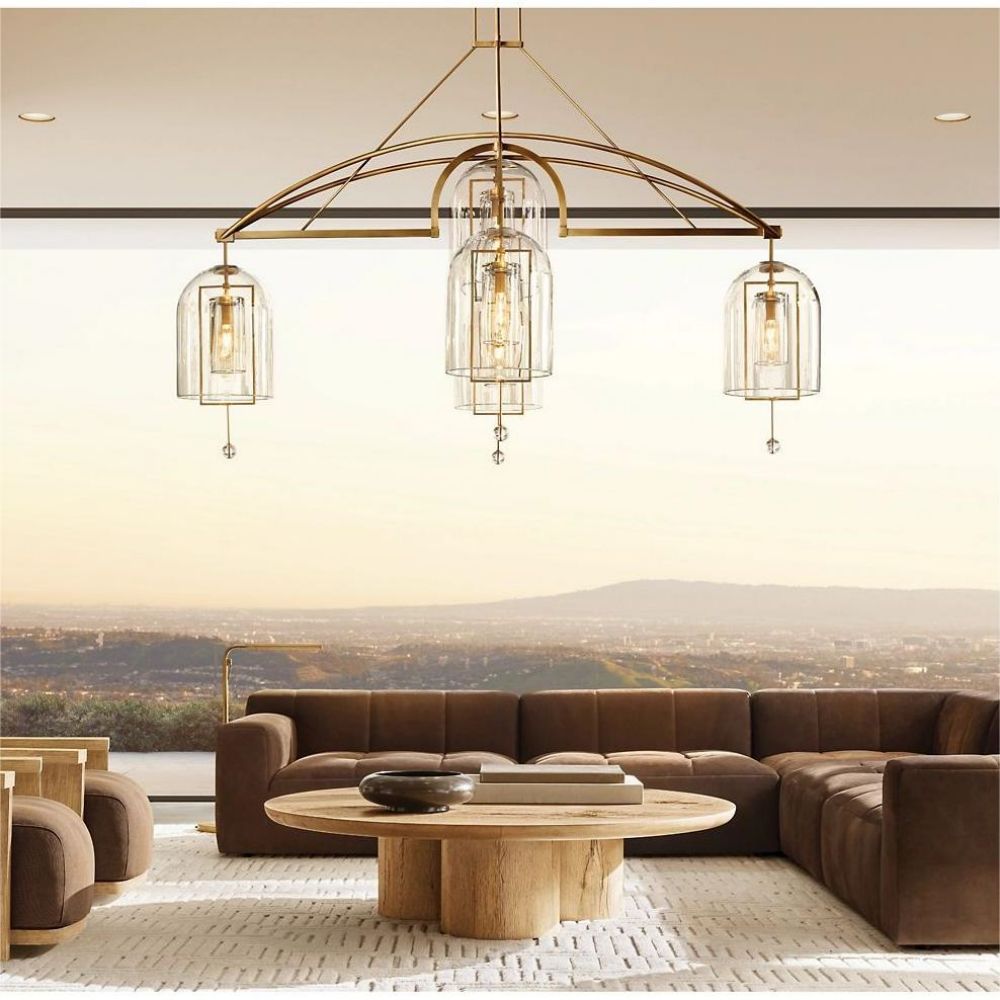 Fulcrum Blown Glass Round Chandelier 60"