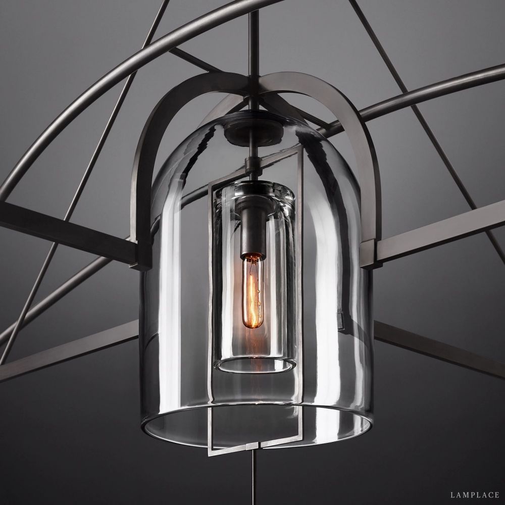 Fulcrum Blown Glass Round Chandelier 73"