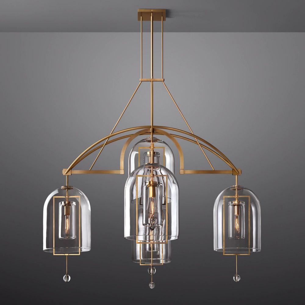 Fulcrum Blown Glass Round Chandelier 48"