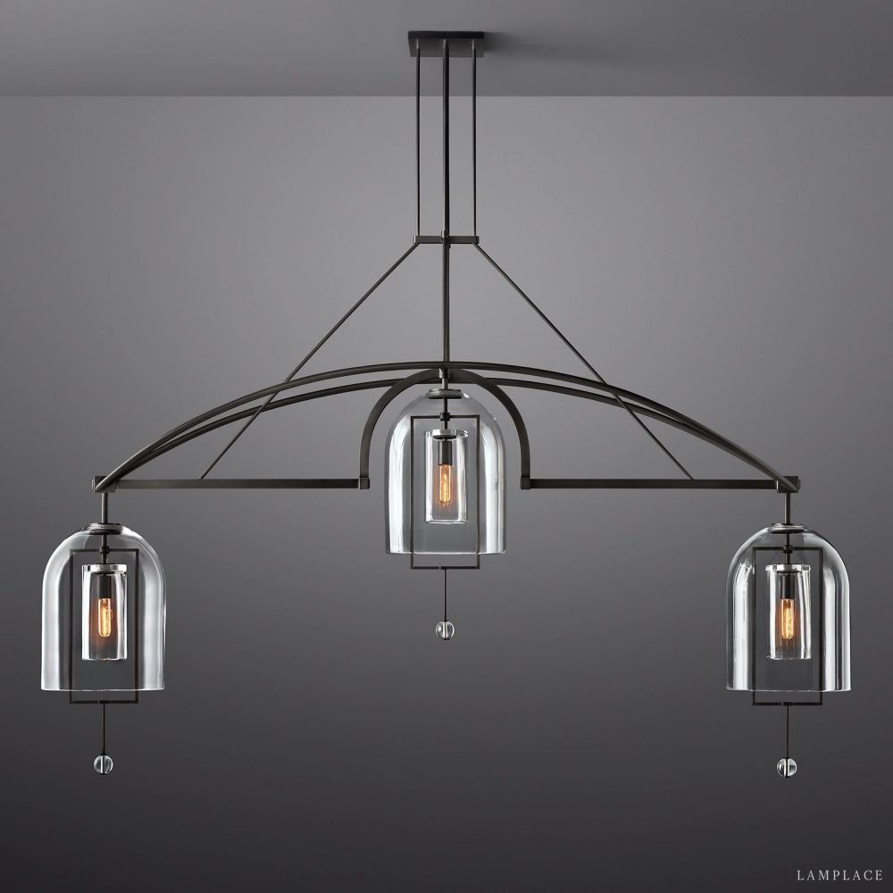Fulcrum Blown Glass Linear Chandelier 85"