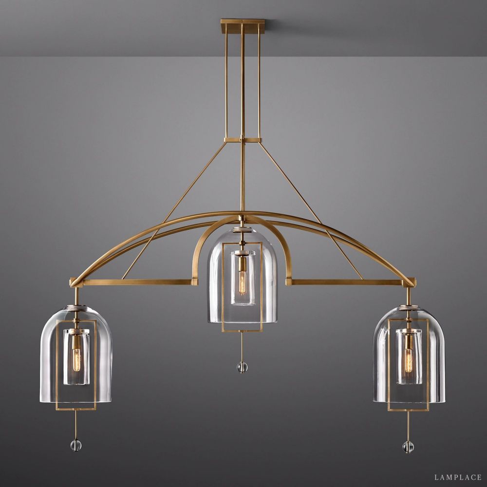 Fulcrum Blown Glass Linear Chandelier 73"