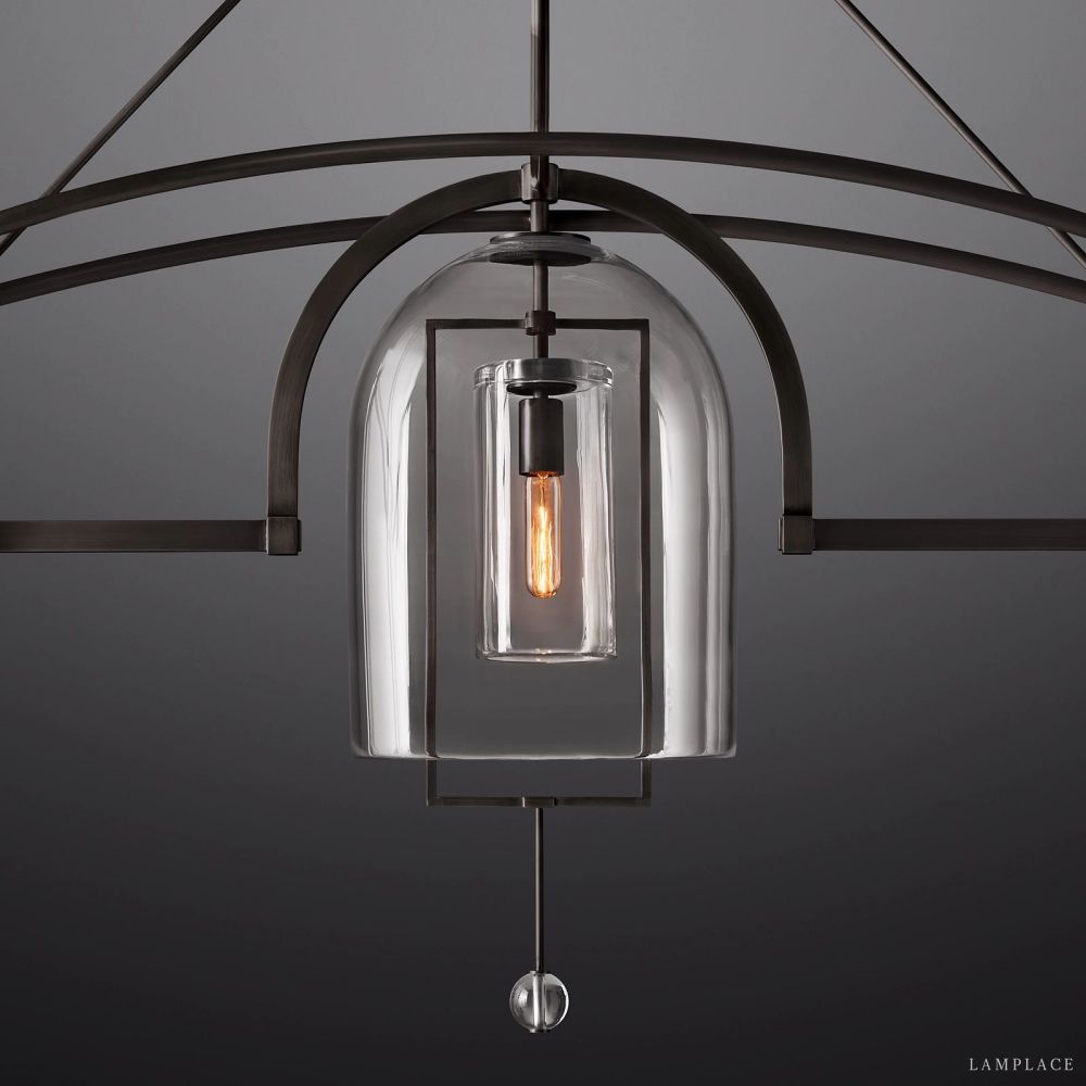 Fulcrum Blown Glass Linear Chandelier 48"