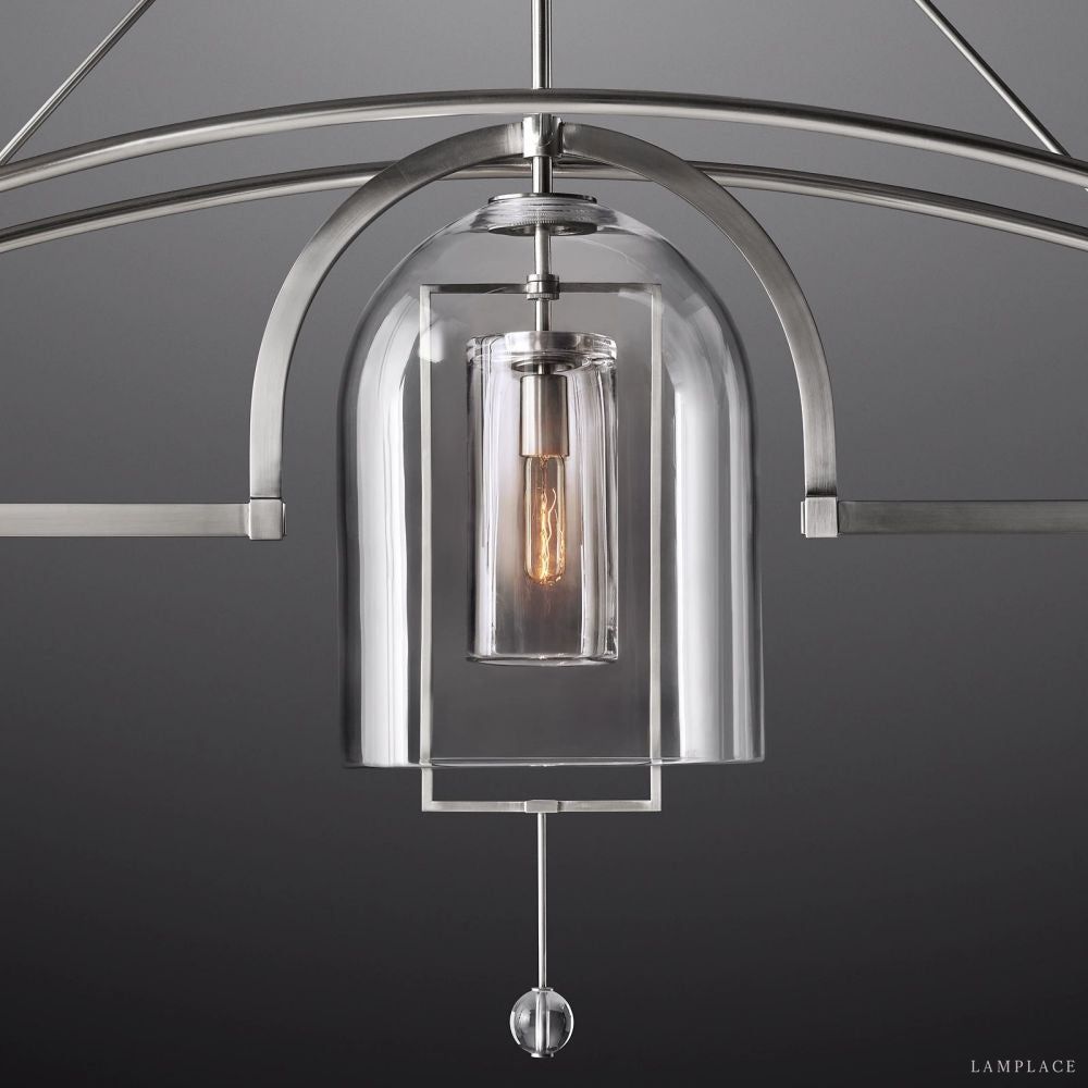 Fulcrum Blown Glass Linear Chandelier 61"