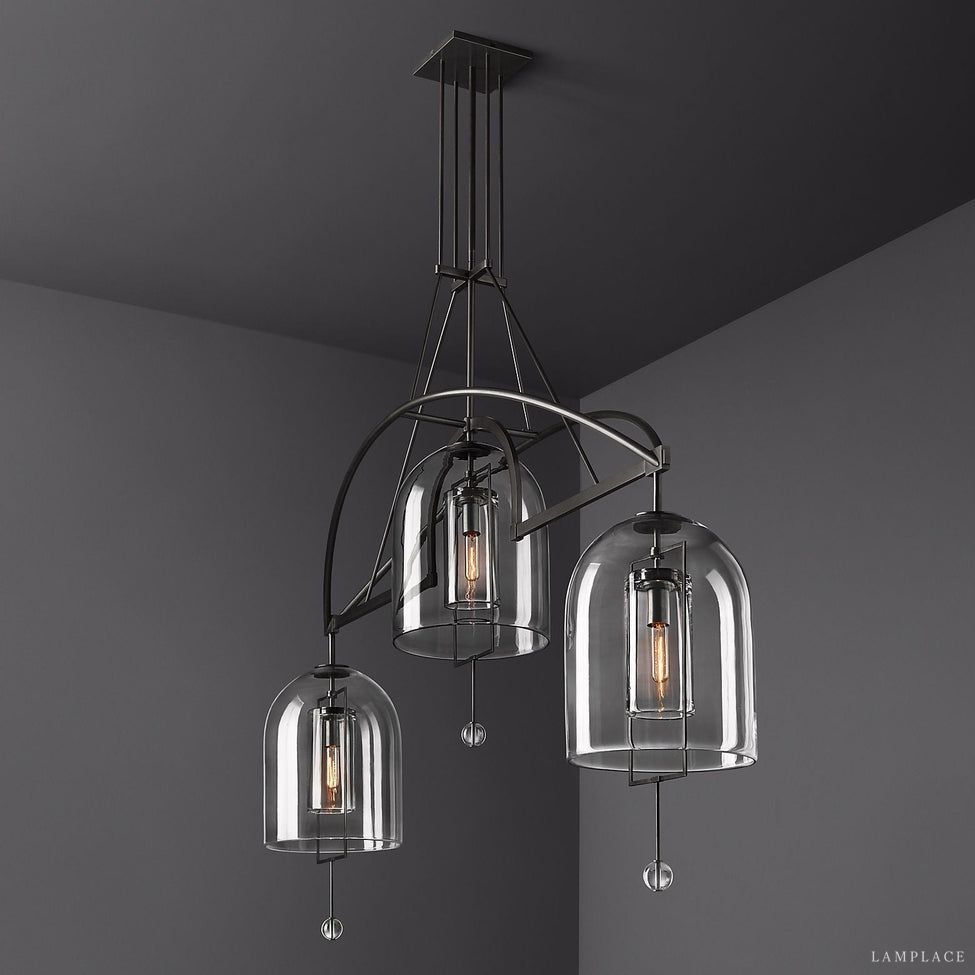 Fulcrum Blown Glass Linear Chandelier 73"