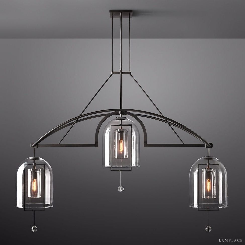 Fulcrum Blown Glass Linear Chandelier 73"