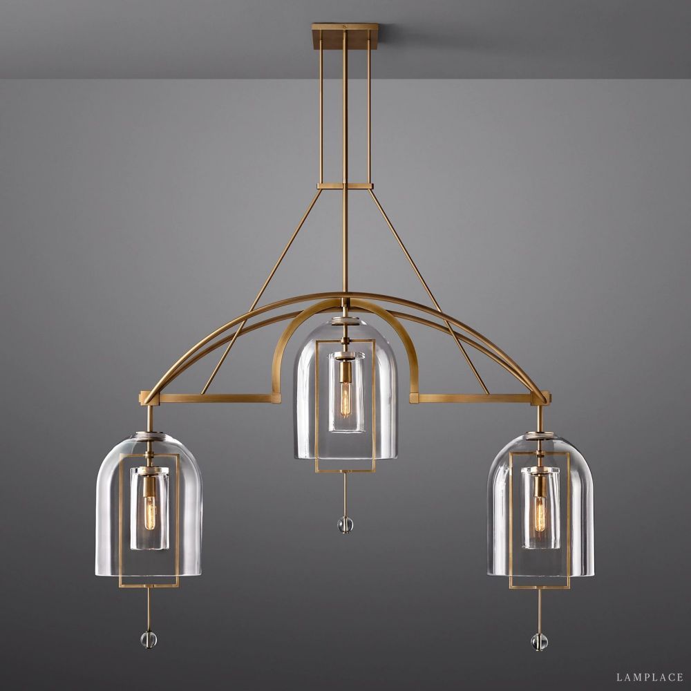 Fulcrum Blown Glass Linear Chandelier 48"