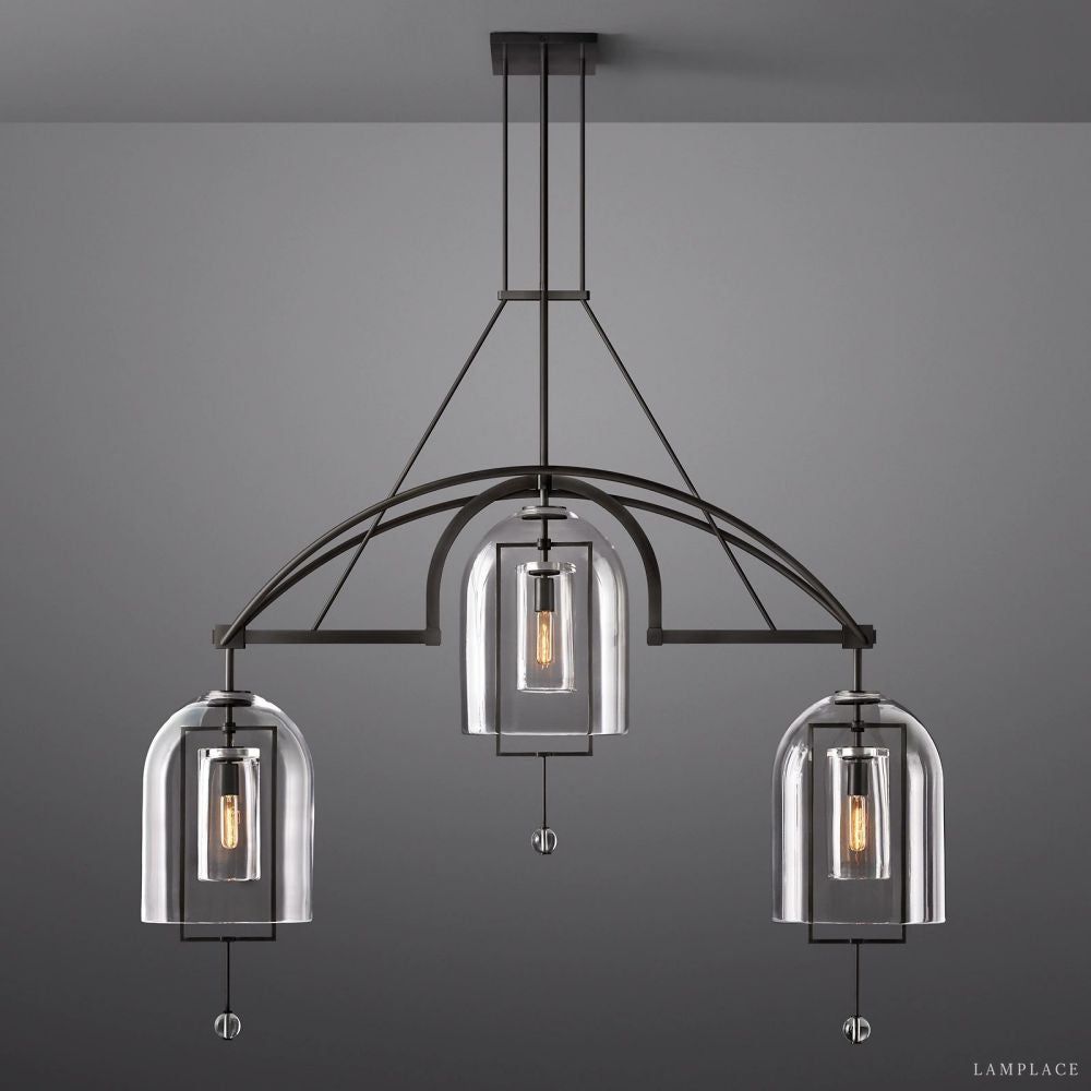 Fulcrum Blown Glass Linear Chandelier 60"