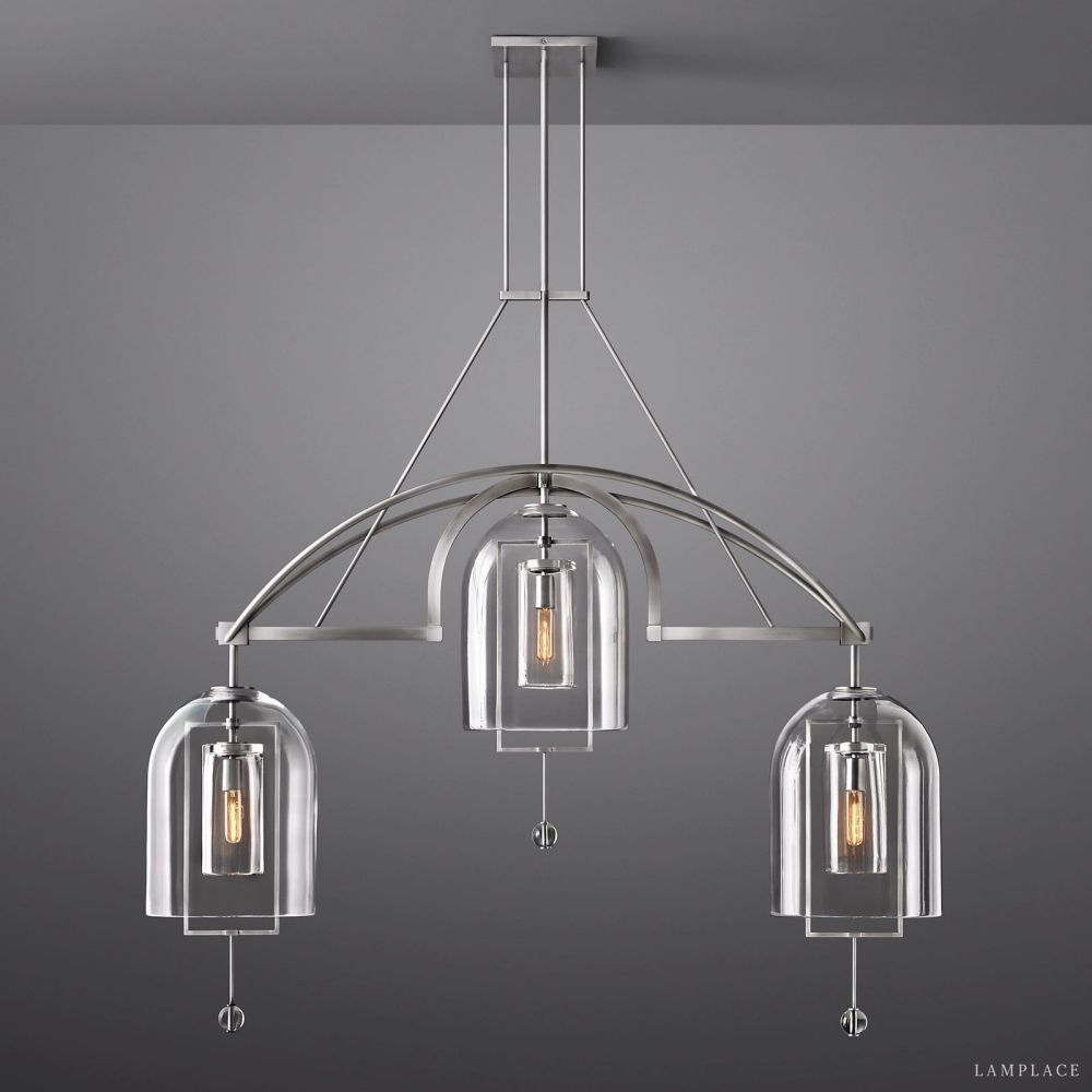 Fulcrum Blown Glass Linear Chandelier 48"