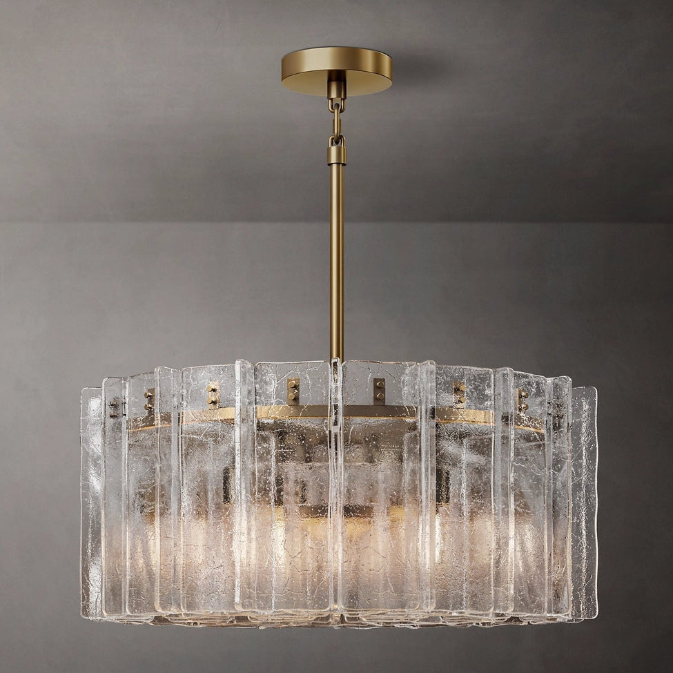 Lattice Module Glass Round Chandelier 37"