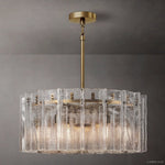 Lattice Module Glass Round Chandelier 37"