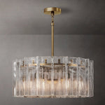 Lattice Module Glass Round Chandelier 37"