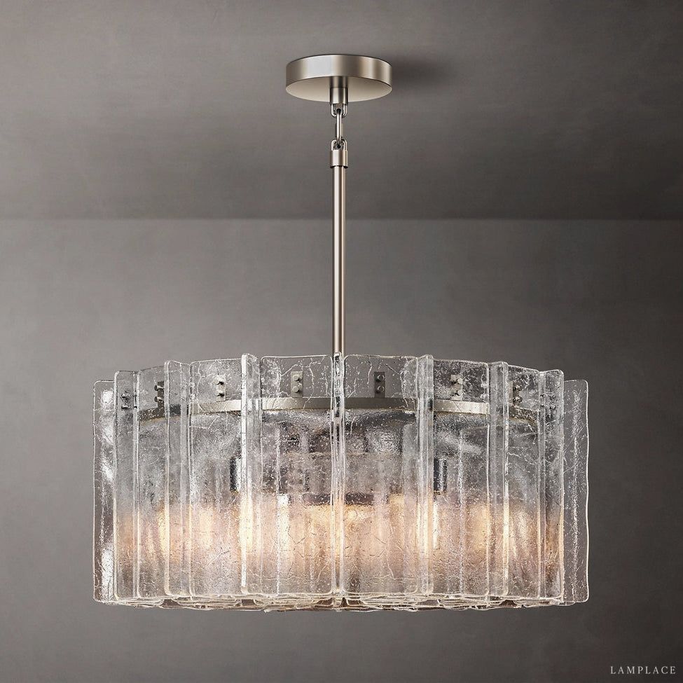 Lattice Module Glass Round Chandelier 37"