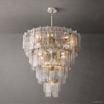 Lattice Module Glass Tiered Round Chandelier 47"
