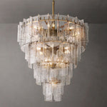 Lattice Module Glass Tiered Round Chandelier 47"