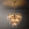 Lattice Module Glass Tiered Round Chandelier 36"