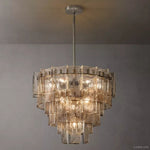Lattice Module Glass Tiered Round Chandelier 36"