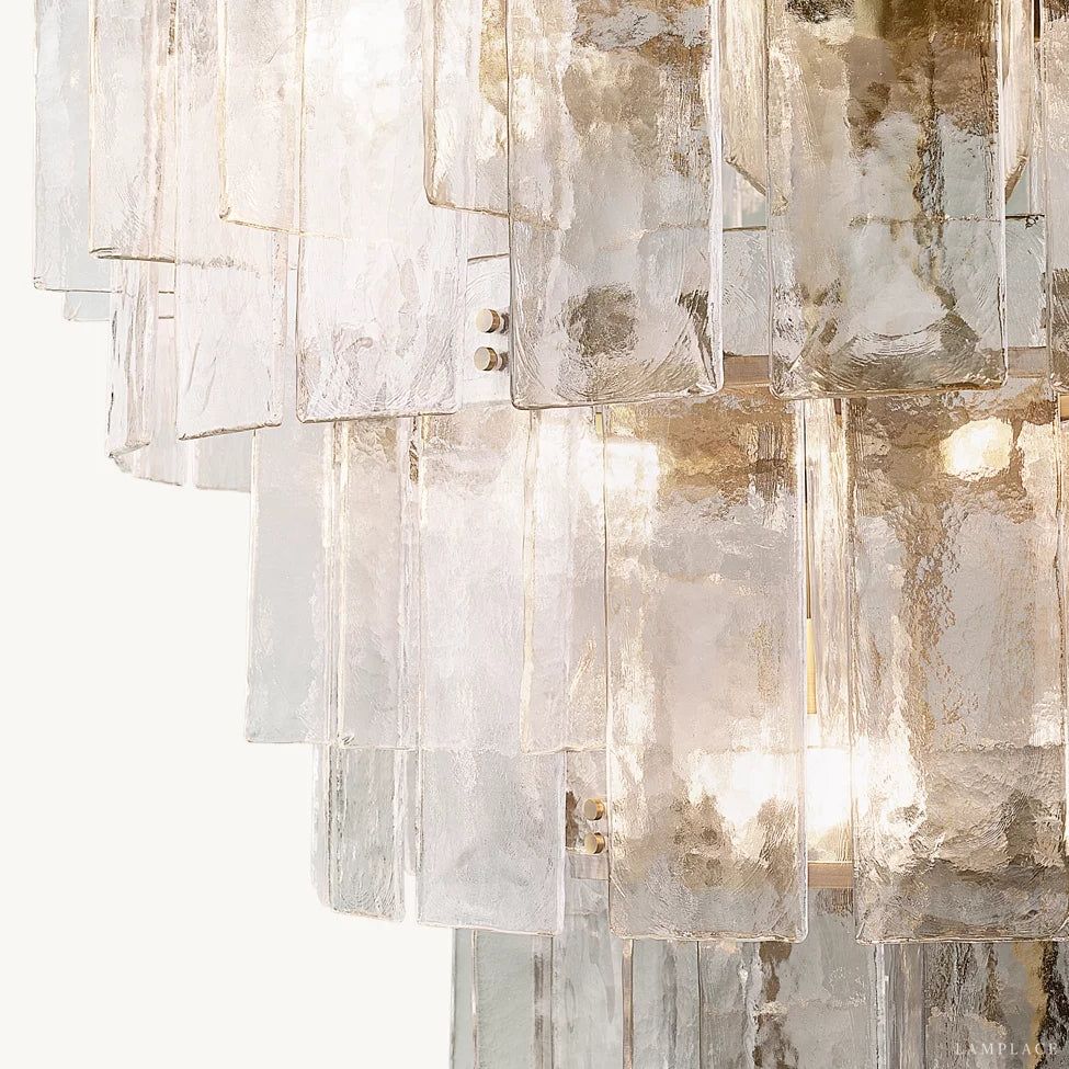Lattice Module Glass Tiered Round Chandelier 47"