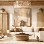 Lattice Module Glass Round Chandelier 37"