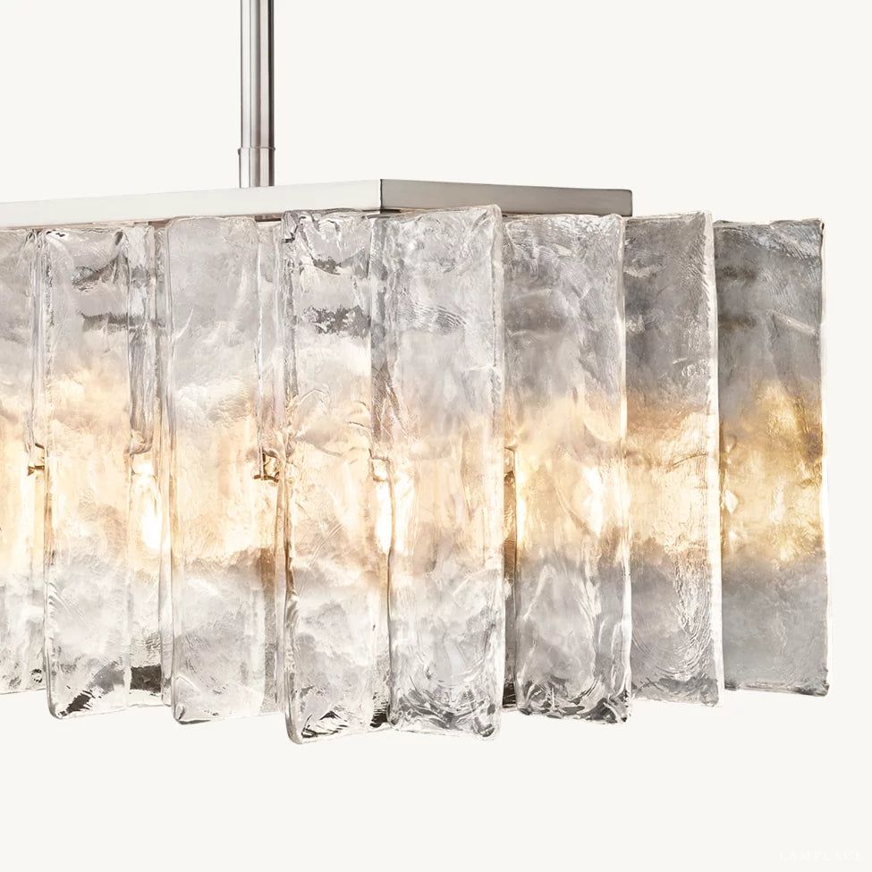 Lattice Module Glass Rectangular Chandelier 49"