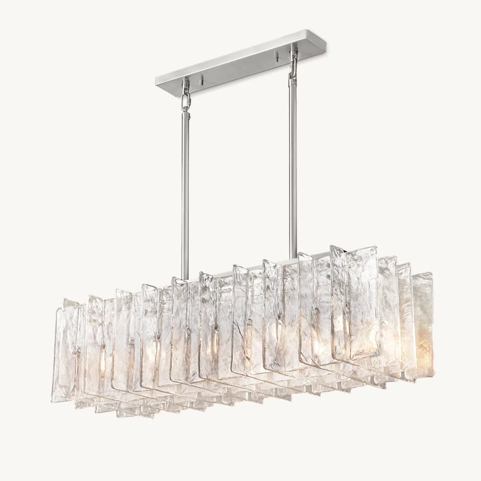 Lattice Module Glass Rectangular Chandelier 67"