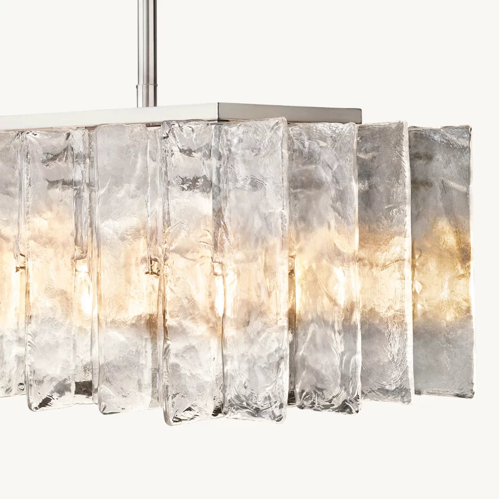Lattice Module Glass Rectangular Chandelier 67"