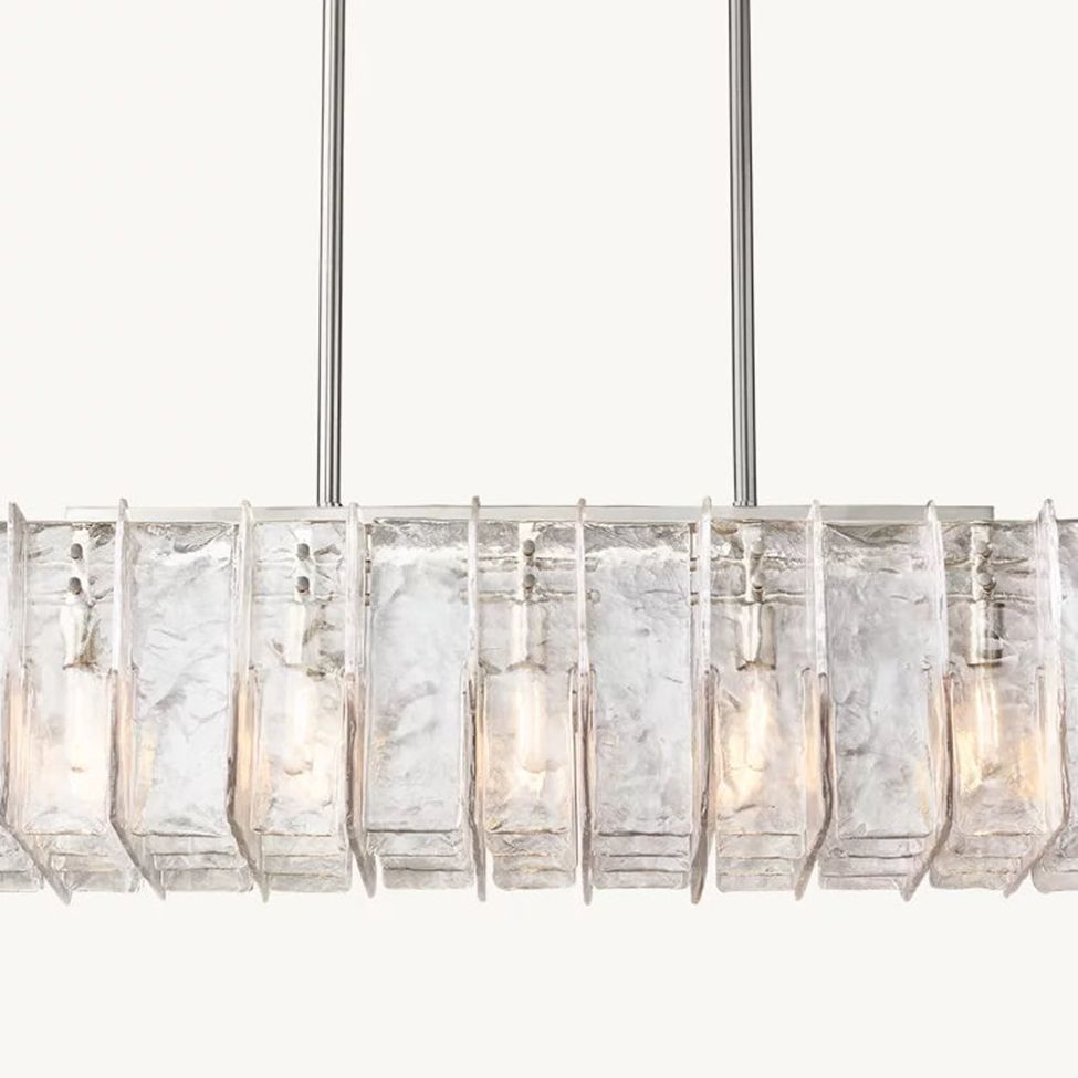 Lattice Module Glass Rectangular Chandelier 49"