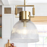 Machinist Prismatic Glass Pendant Light