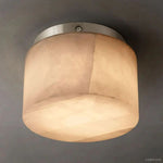 Rivage Veined Alabaster Round Flush Mount