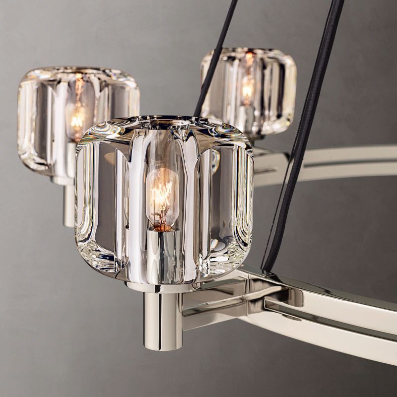 Demaret Sculpted Crystal Round Chandelier 36"