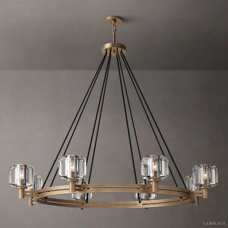 Demaret Sculpted Crystal Round Chandelier 48"