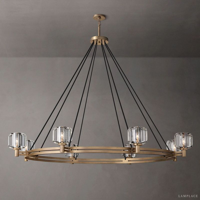 Demaret Sculpted Crystal Round Chandelier 60"