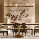 Demaret Sculpted Crystal Double Linear Chandelier 72"