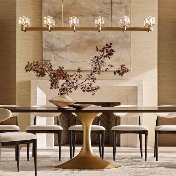 Demaret Sculpted Crystal Linear Chandelier 72"