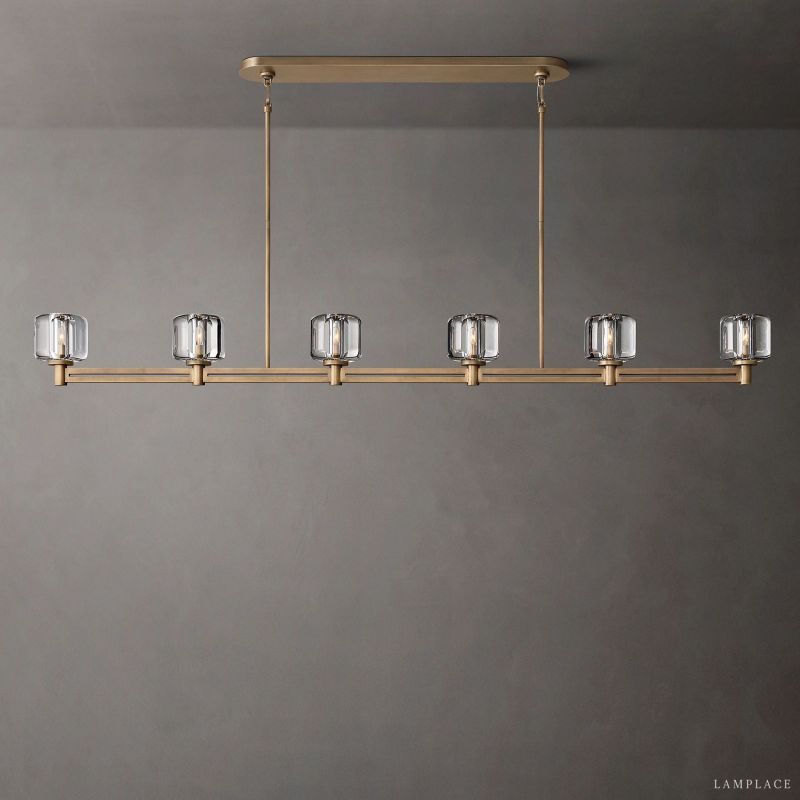 Demaret Sculpted Crystal Linear Chandelier 72"