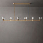 Demaret Sculpted Crystal Linear Chandelier 72"