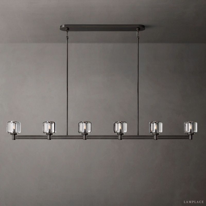 Demaret Sculpted Crystal Linear Chandelier 72"