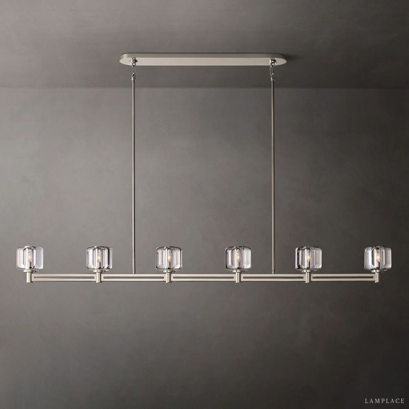 Demaret Sculpted Crystal Linear Chandelier 72"