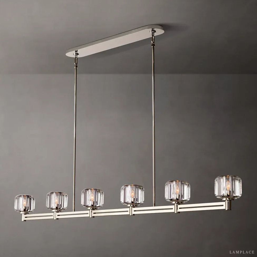 Demaret Sculpted Crystal Linear Chandelier 72"