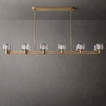 Demaret Sculpted Crystal Double Linear Chandelier 72"