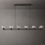 Demaret Sculpted Crystal Double Linear Chandelier 72"