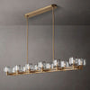 Demaret Sculpted Crystal Double Linear Chandelier 72"