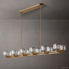Demaret Sculpted Crystal Double Linear Chandelier 72"