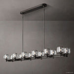 Demaret Sculpted Crystal Double Linear Chandelier 72"