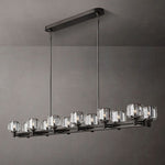 Demaret Sculpted Crystal Double Linear Chandelier 72"