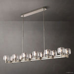 Demaret Sculpted Crystal Double Linear Chandelier 72"