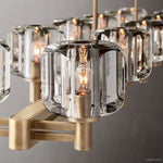 Demaret Sculpted Crystal Double Linear Chandelier 72"