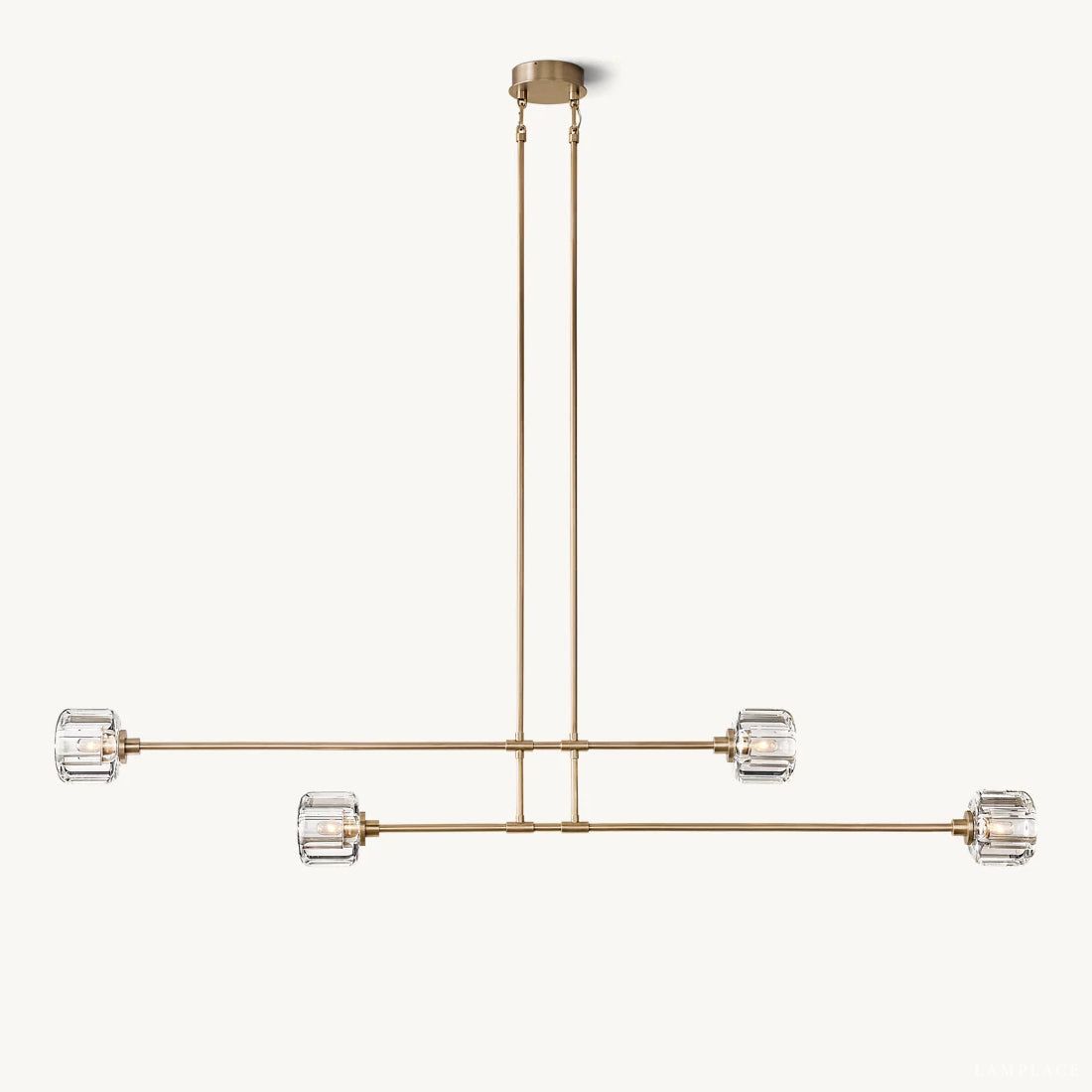 Demaret Sculpted Crystal Mobile Linear Chandelier 54"