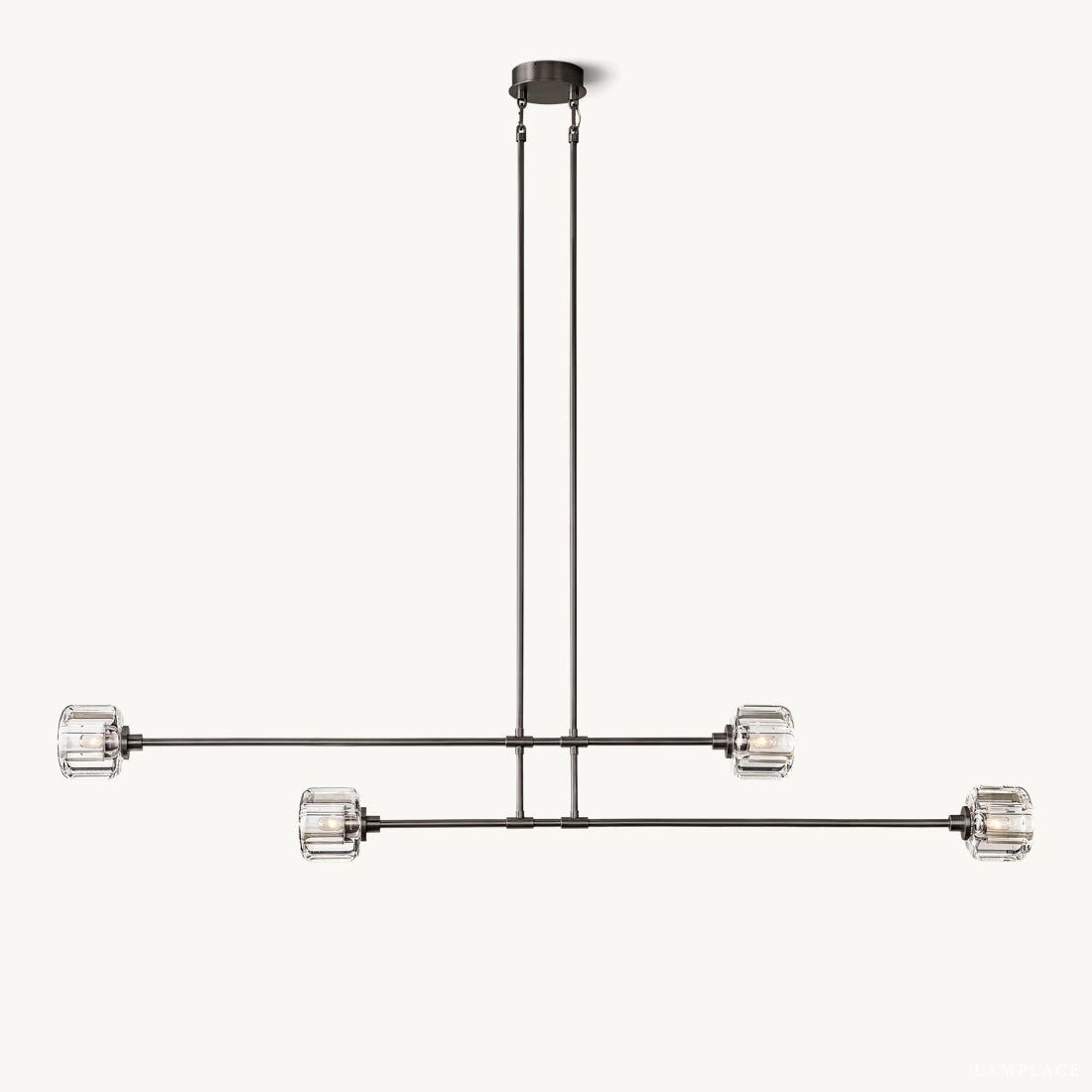 Demaret Sculpted Crystal Mobile Linear Chandelier 72"